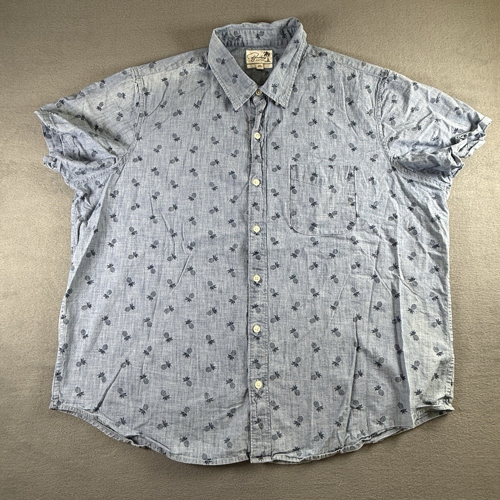 Bonobos Men's 3XL Standard Fit‎ Button Shirt Short Sleeve Blue Pineapple  AOP